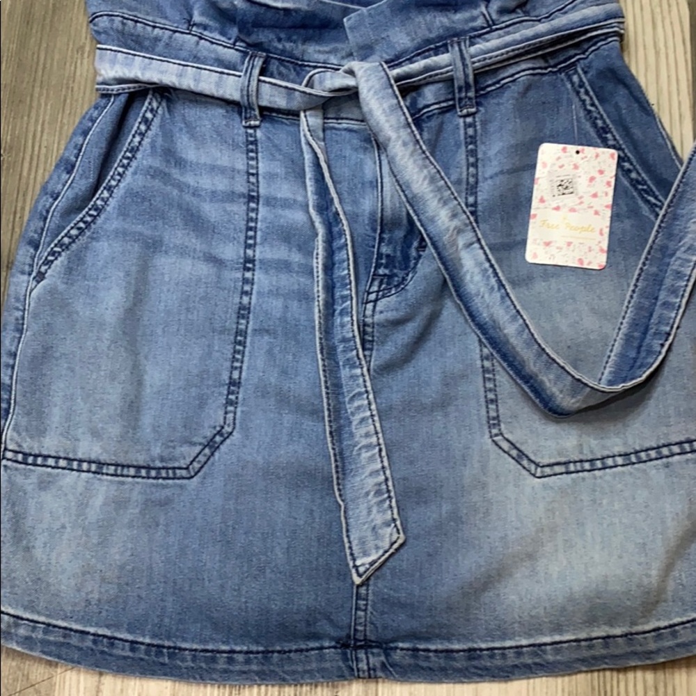 Free People Splendor In The Grass Denim Skirt - Picture 5 of 10
